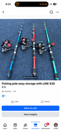 RedCoon Fishing pole Red telescopic easy storage