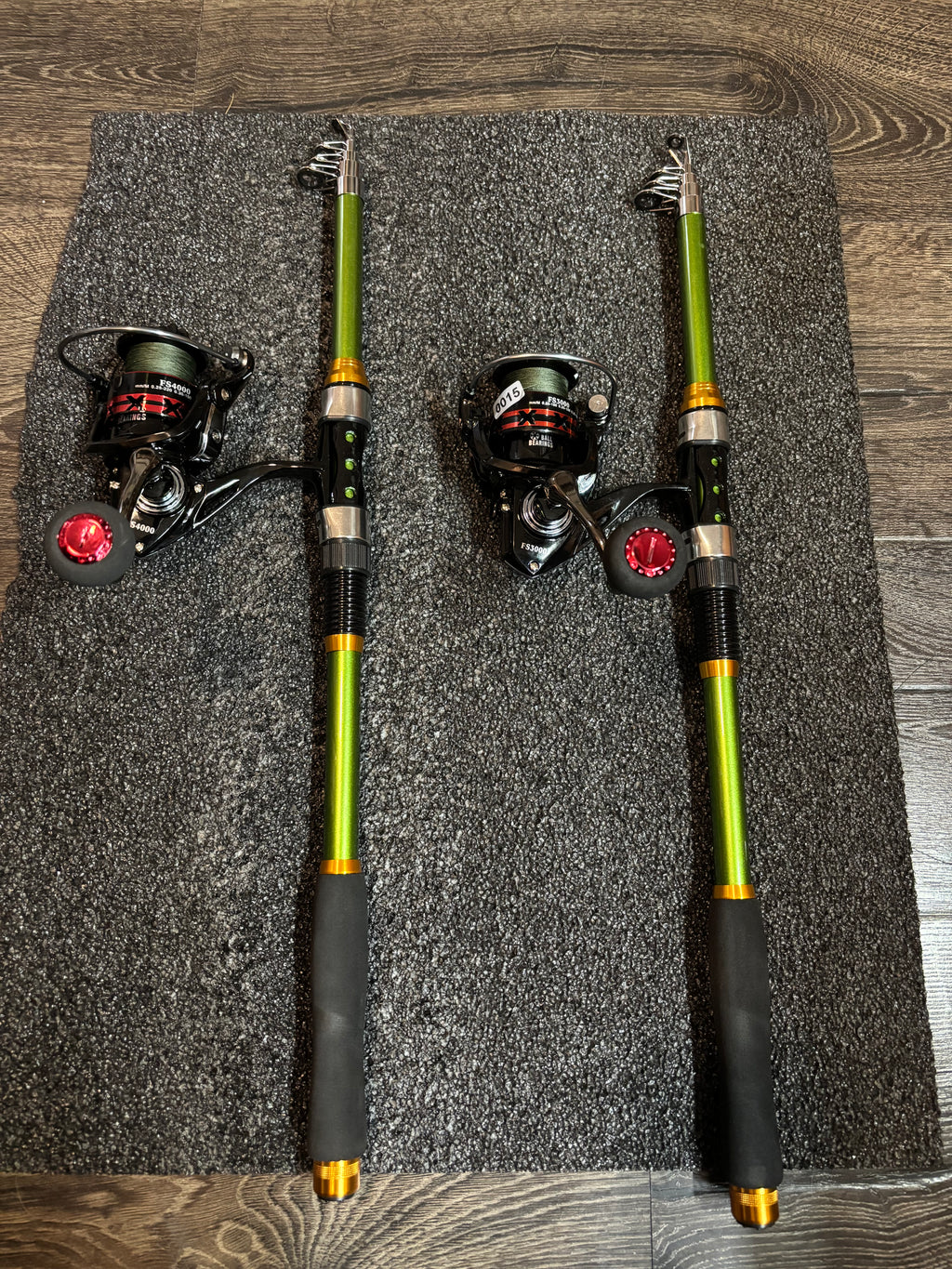 Fishing Pole Telescopic Rod and reel Green