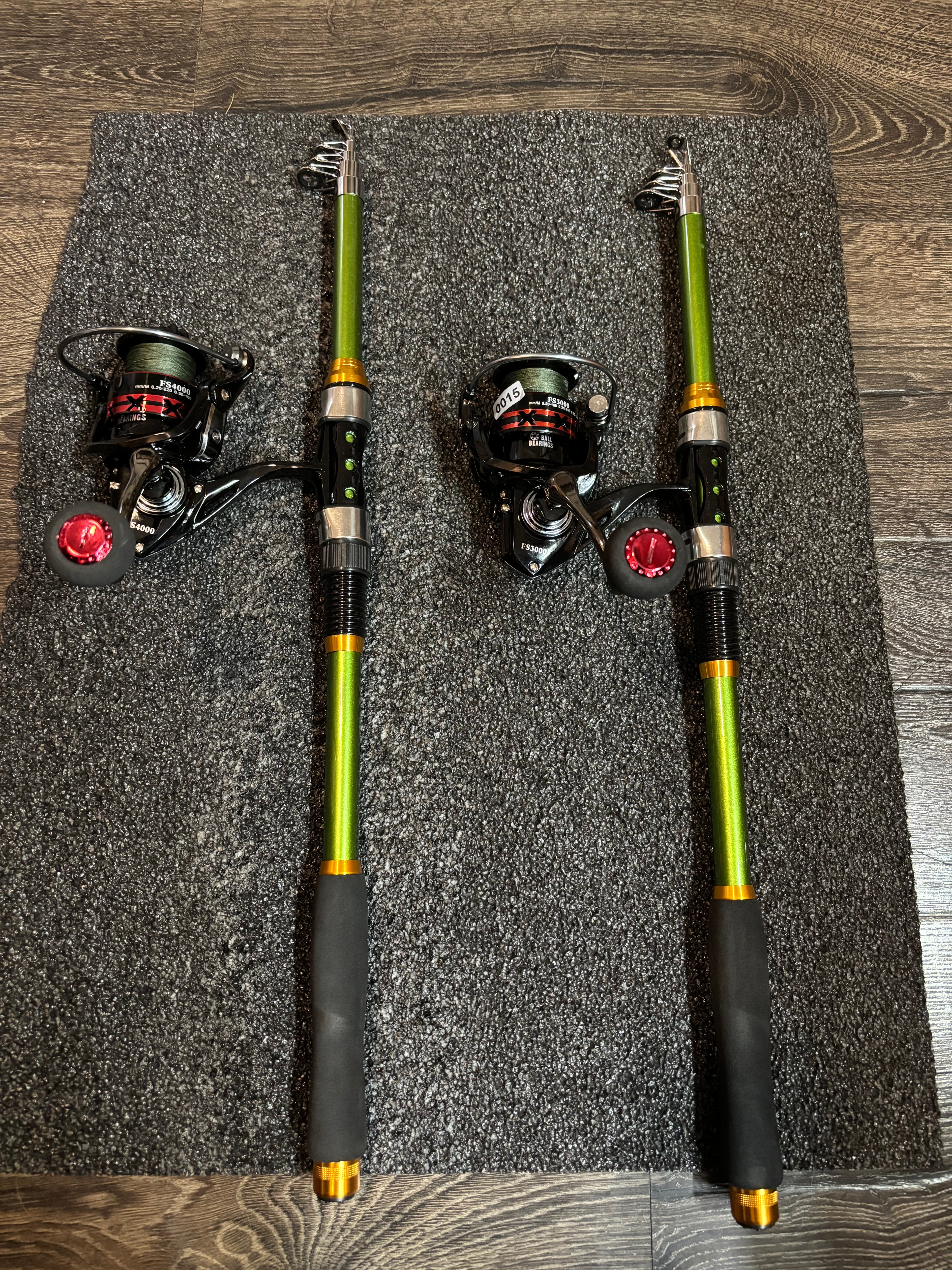 Fishing Pole Telescopic Rod and reel Green