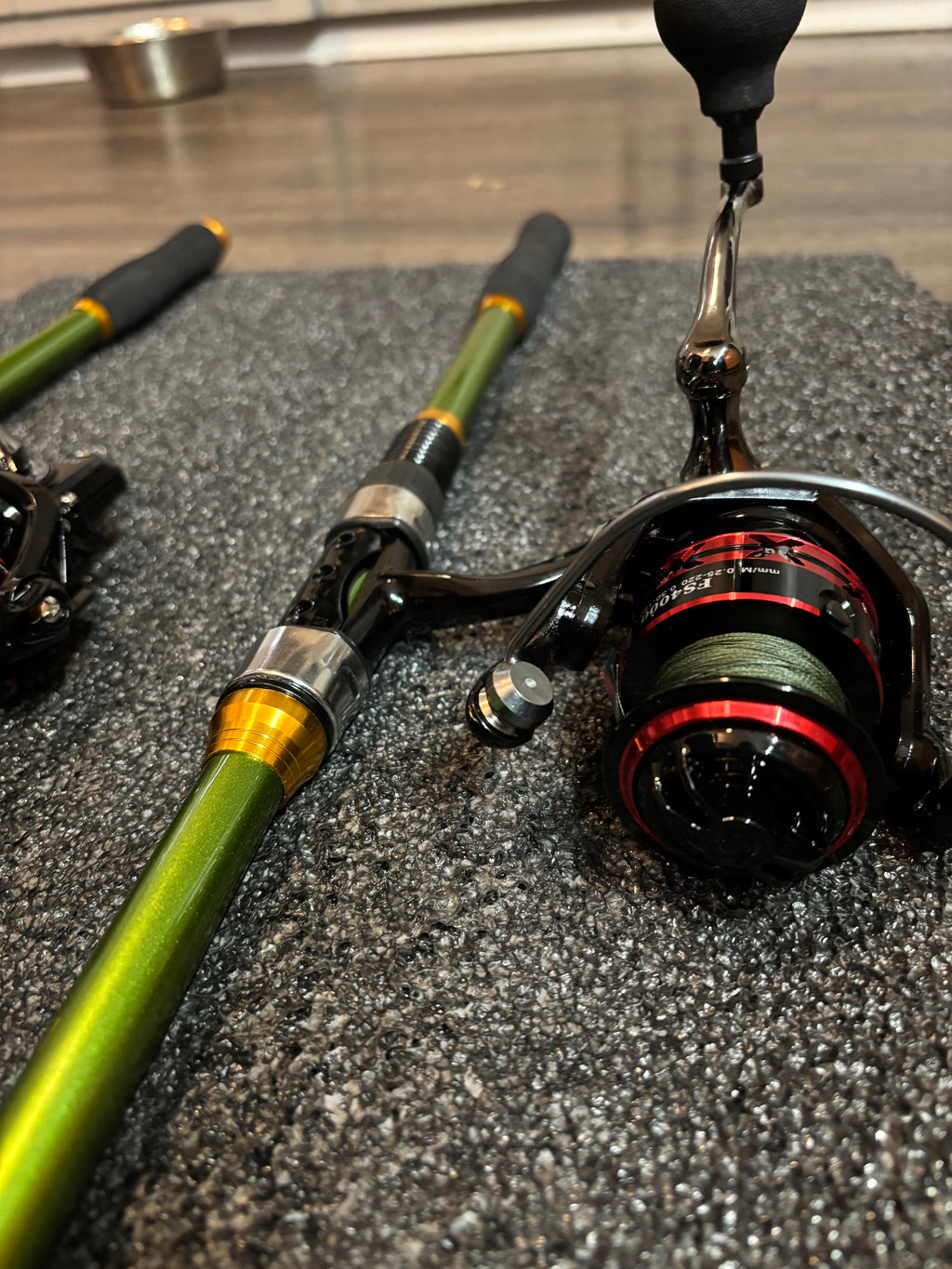 Fishing Pole Telescopic Rod and reel Green