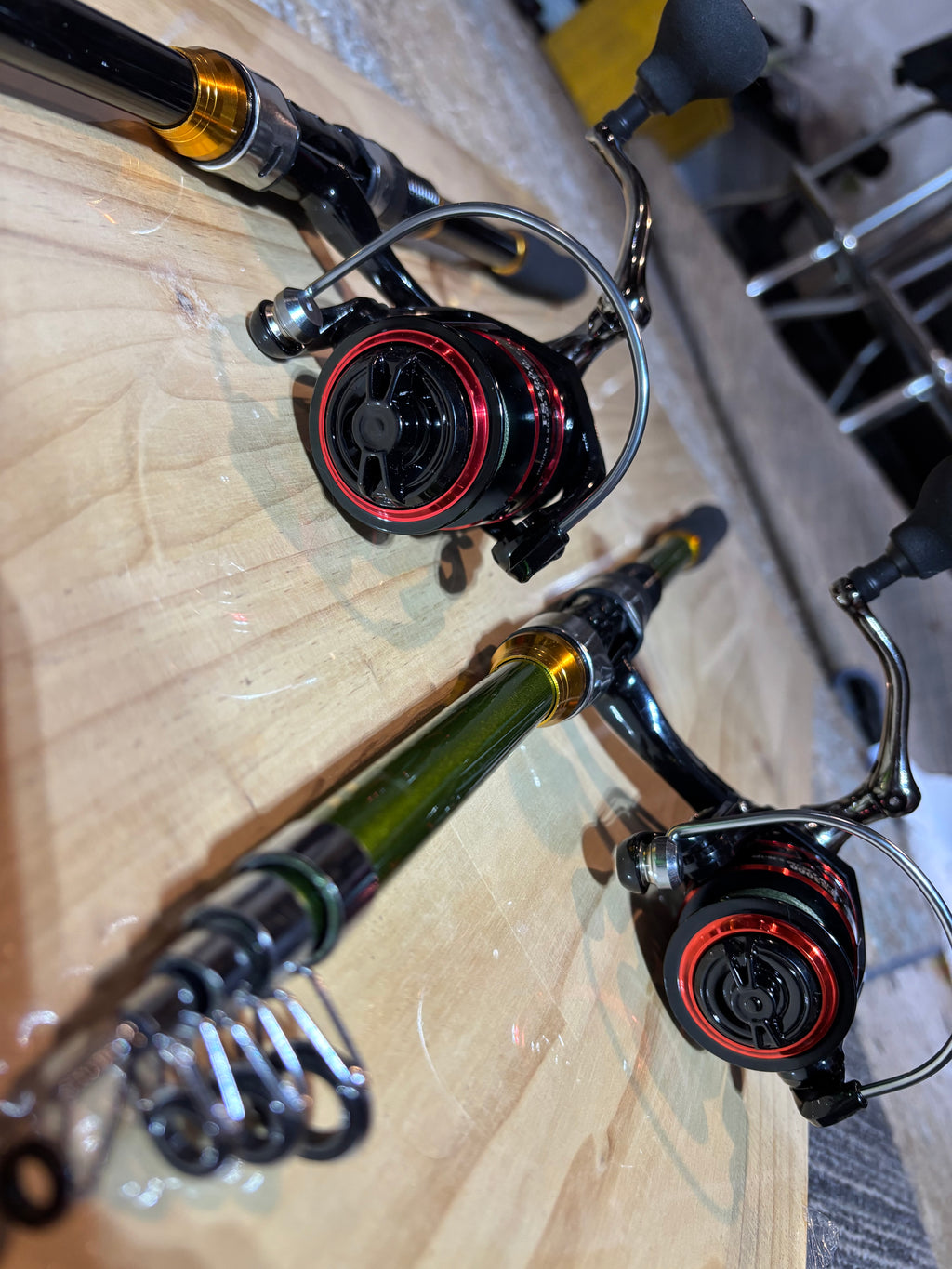 Fishing Pole Telescopic Rod and reel Green