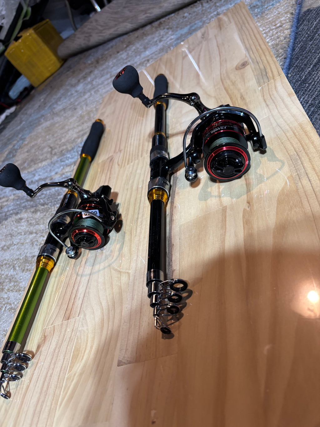 Fishing pole telescoping set 6 foot black