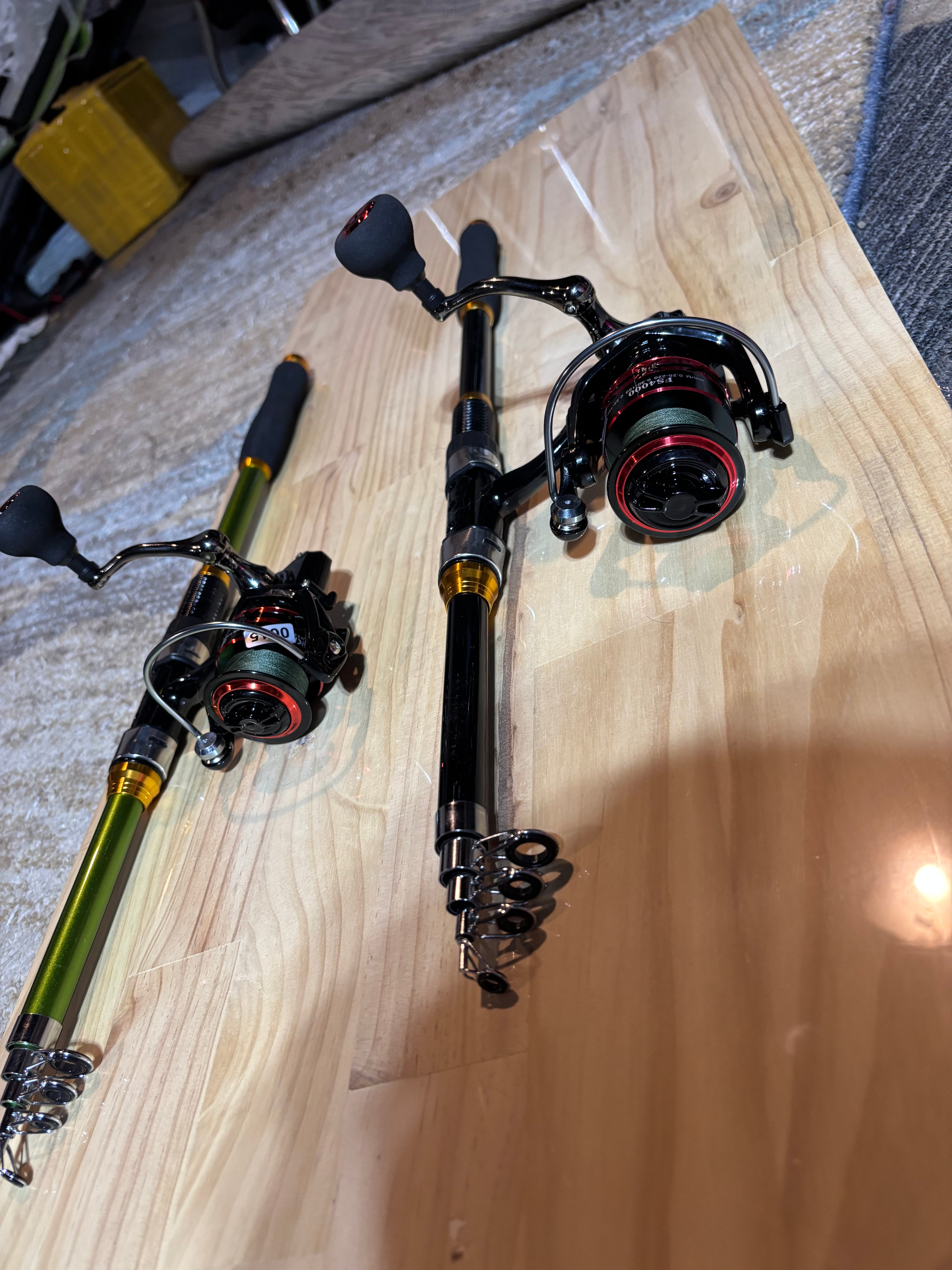 Fishing pole telescoping set 6 foot black