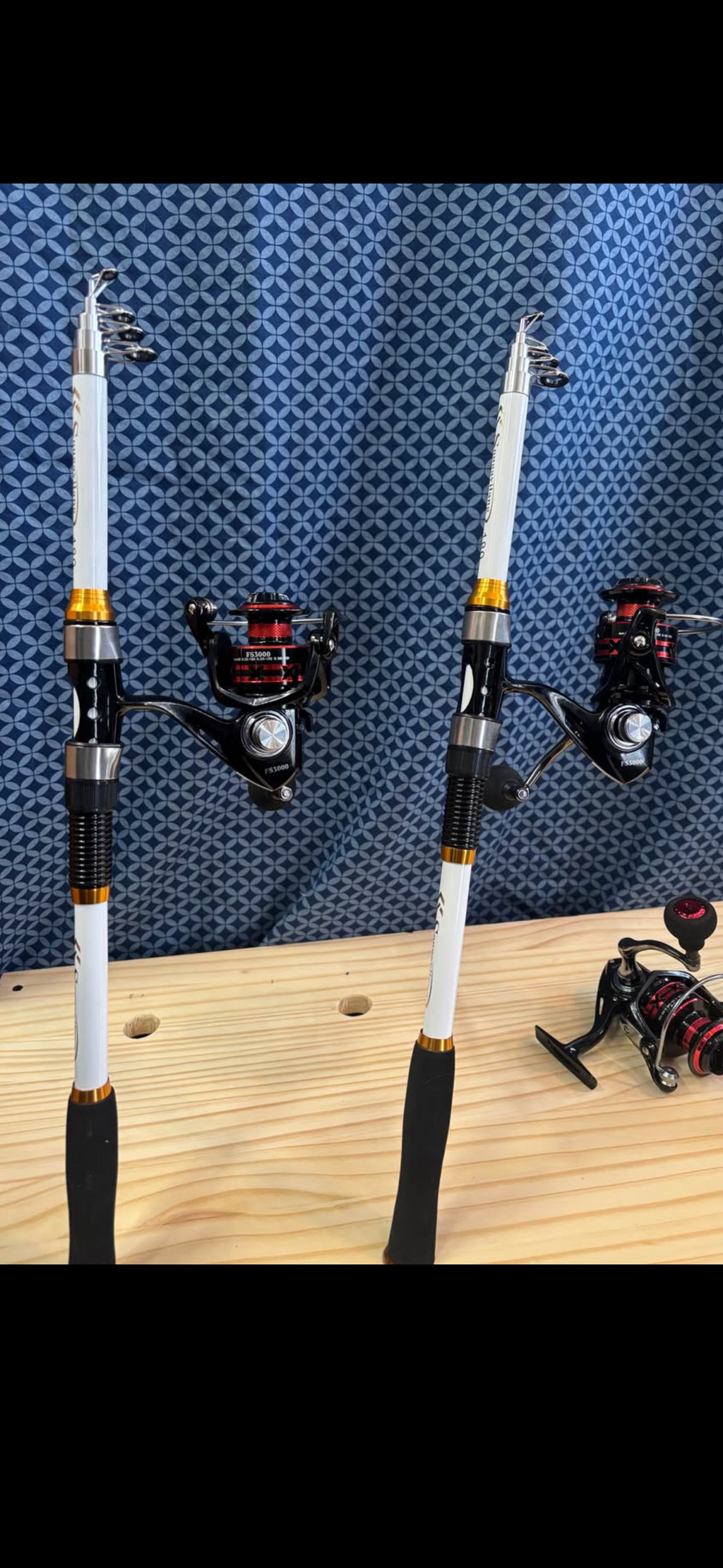 Fishing pole white telescopic 6 foot easy storage