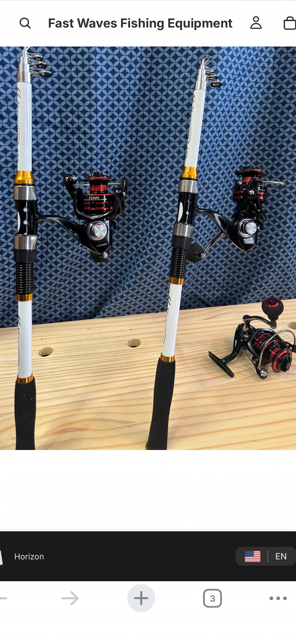 Fishing Pole easy Storage 6 white pole metal reel