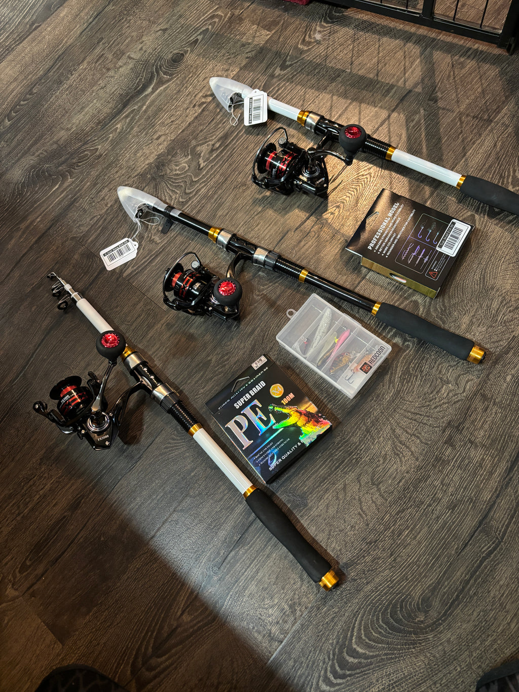 3 pack fishing pole set