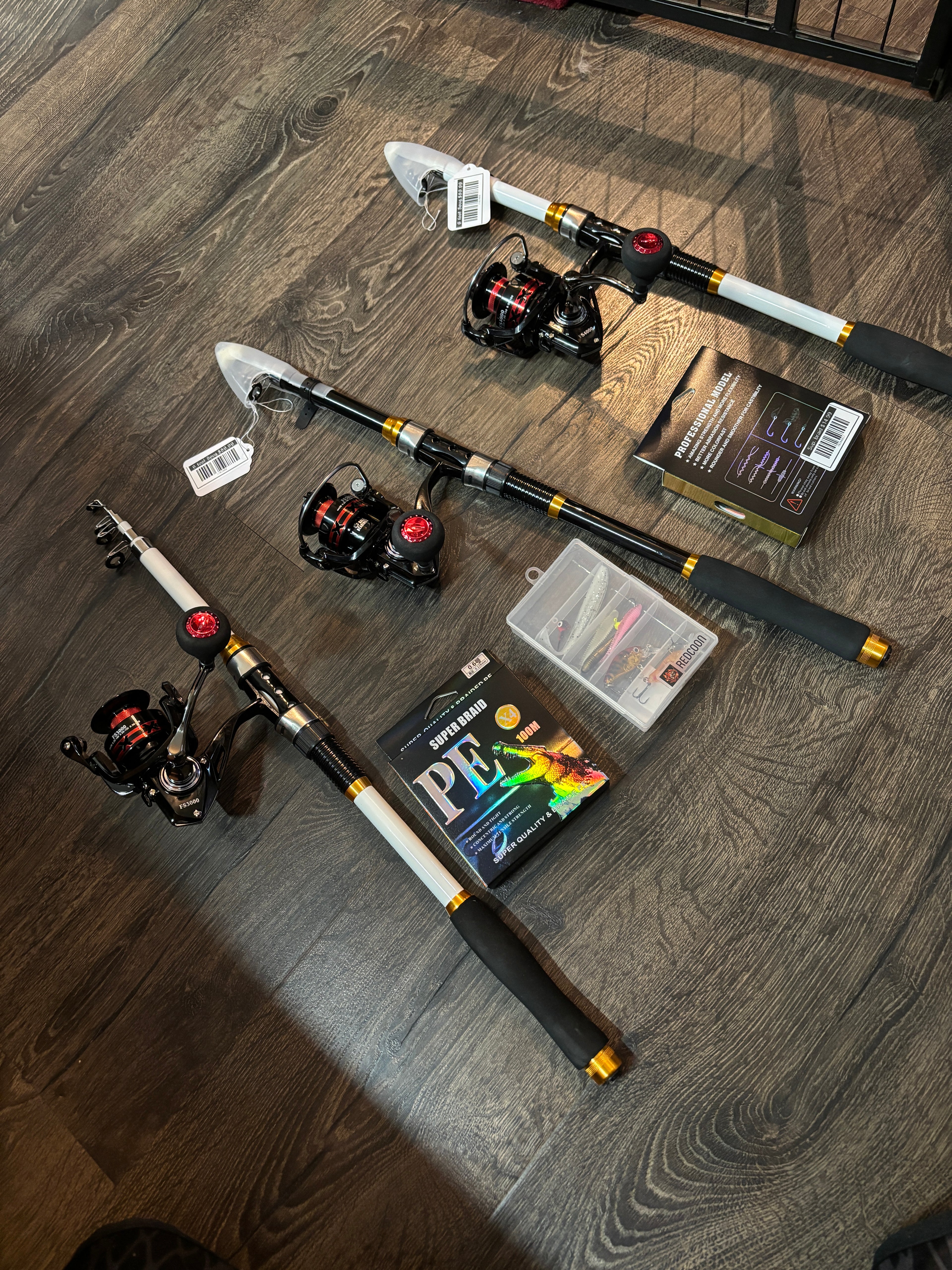 3 pack fishing pole set