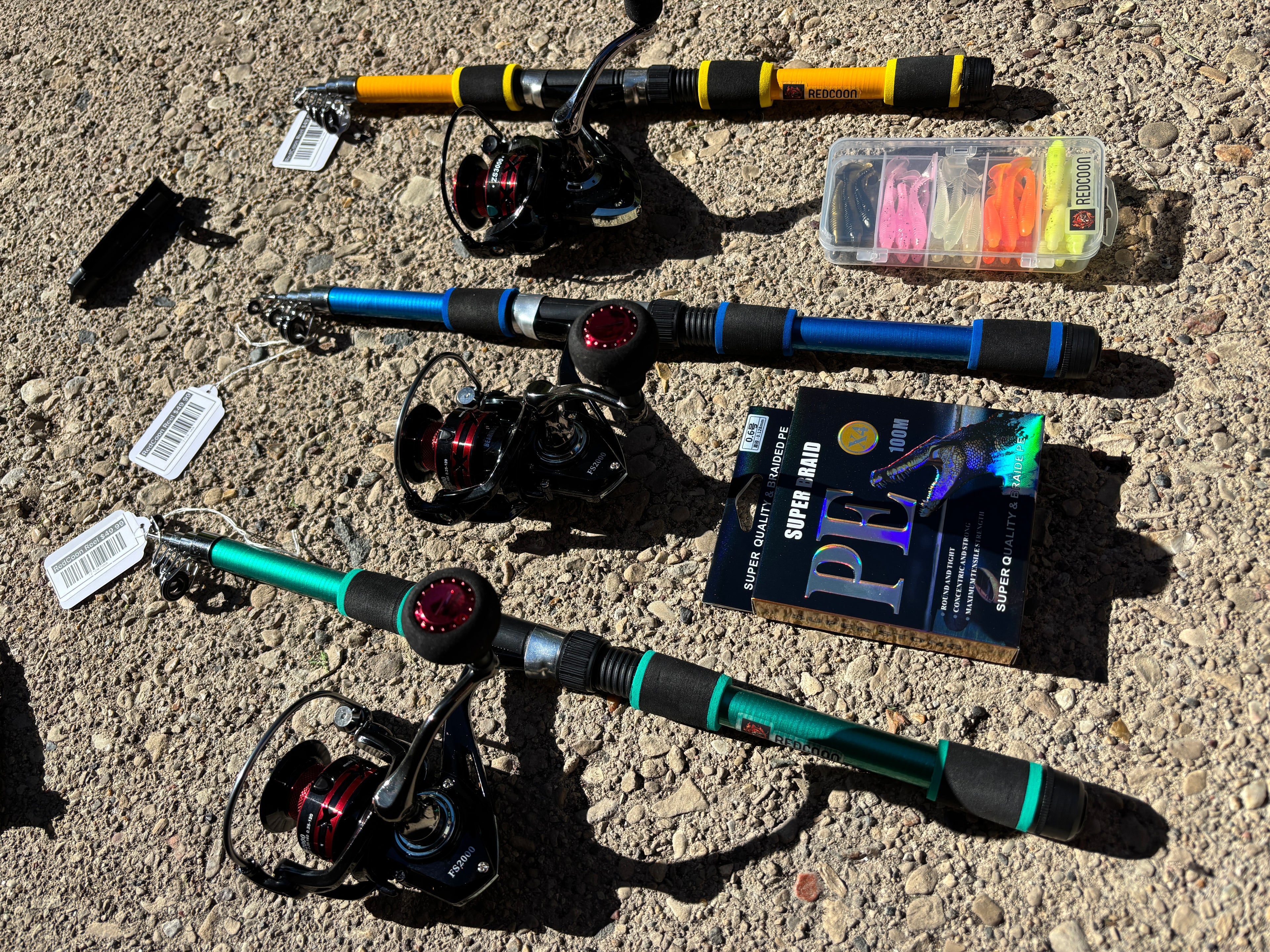 3 pack fishing pole set