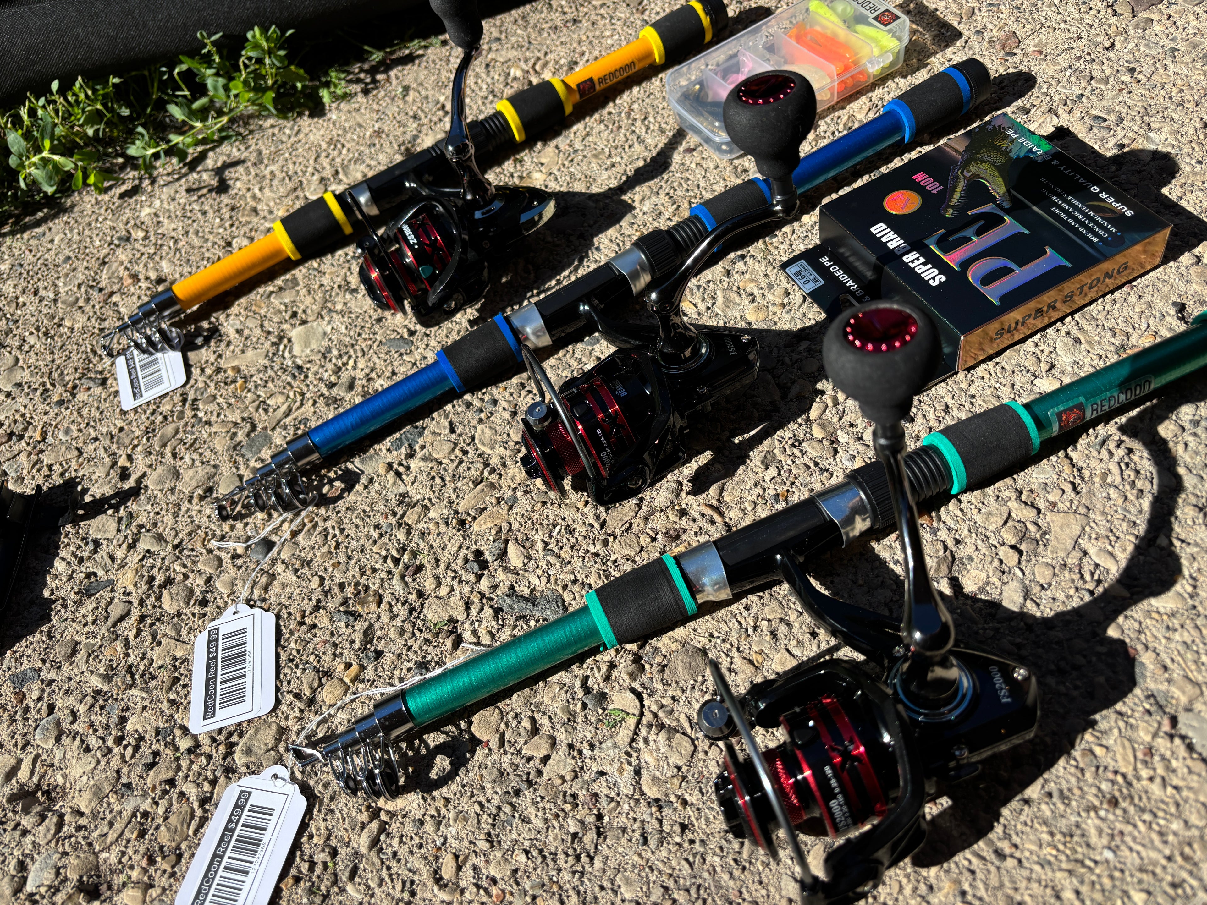 3 pack fishing pole set