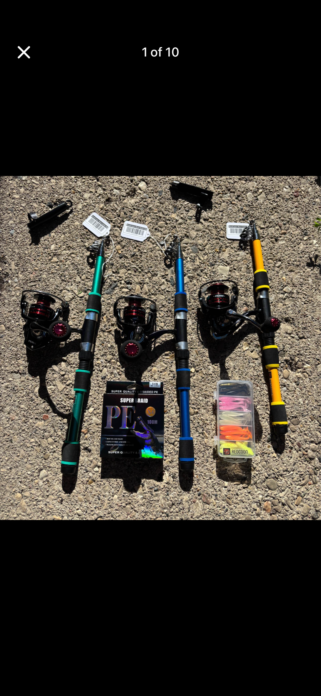 3 pack fishing pole set