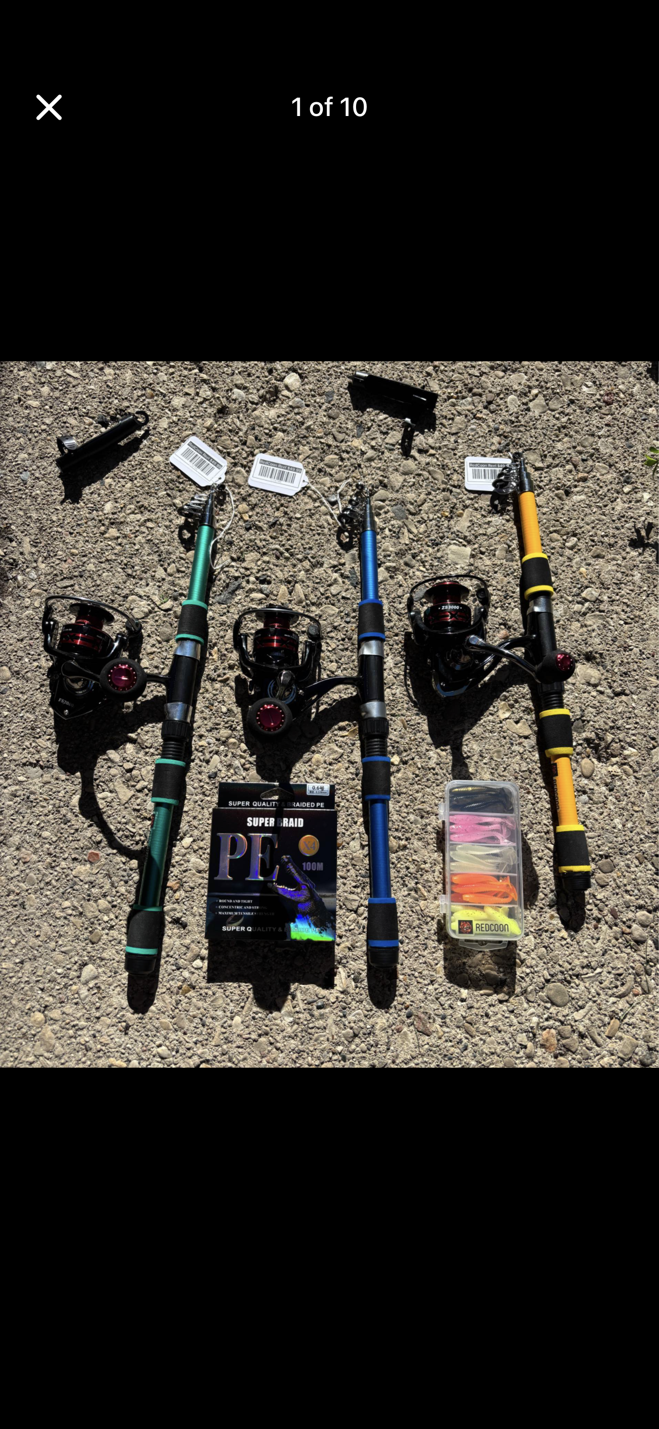 3 pack fishing pole set