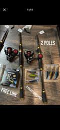 RedCoon fishing poles 2 pack set with 2 lures line