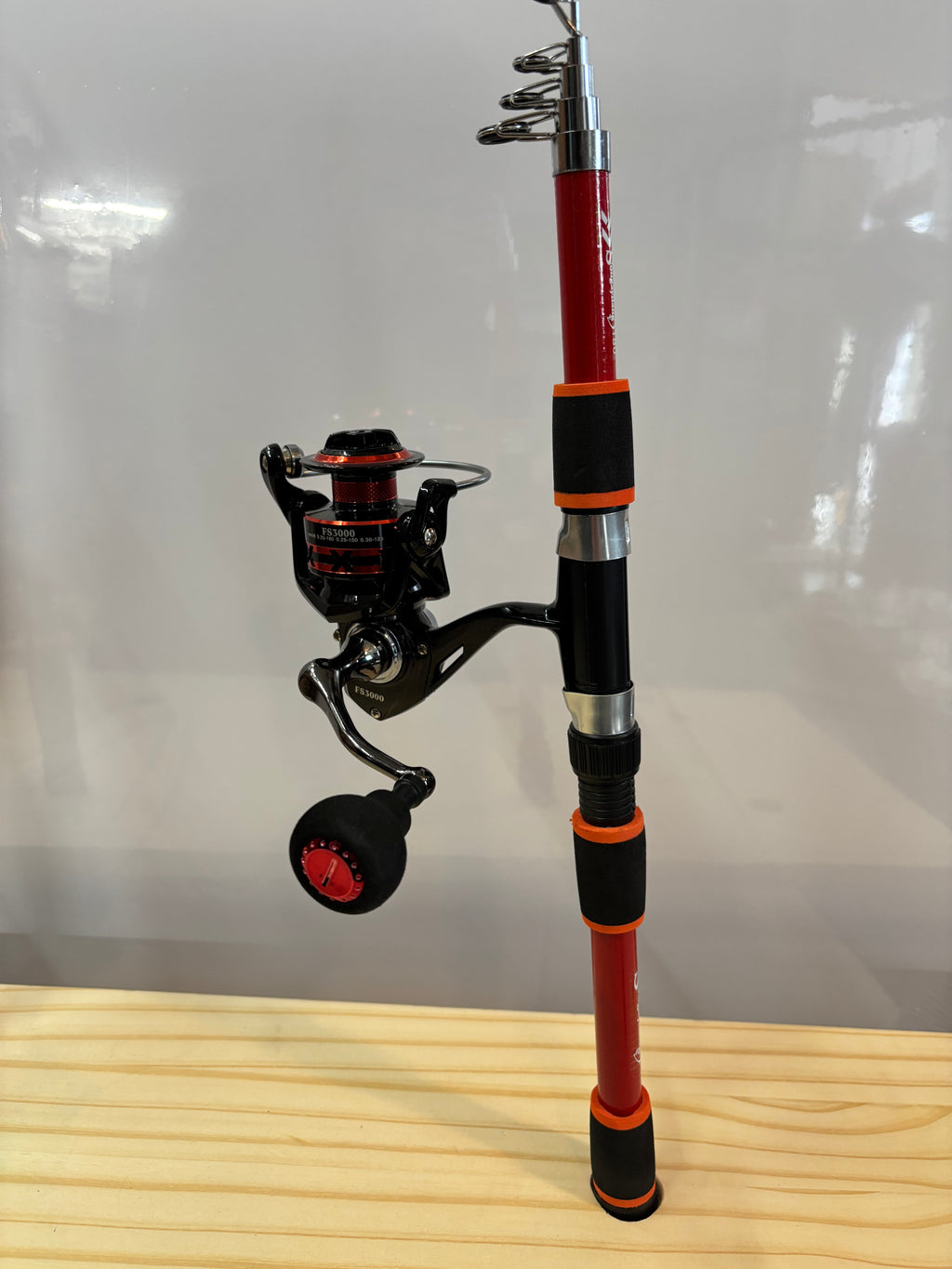 Fishing pole set 2 pack  red and black