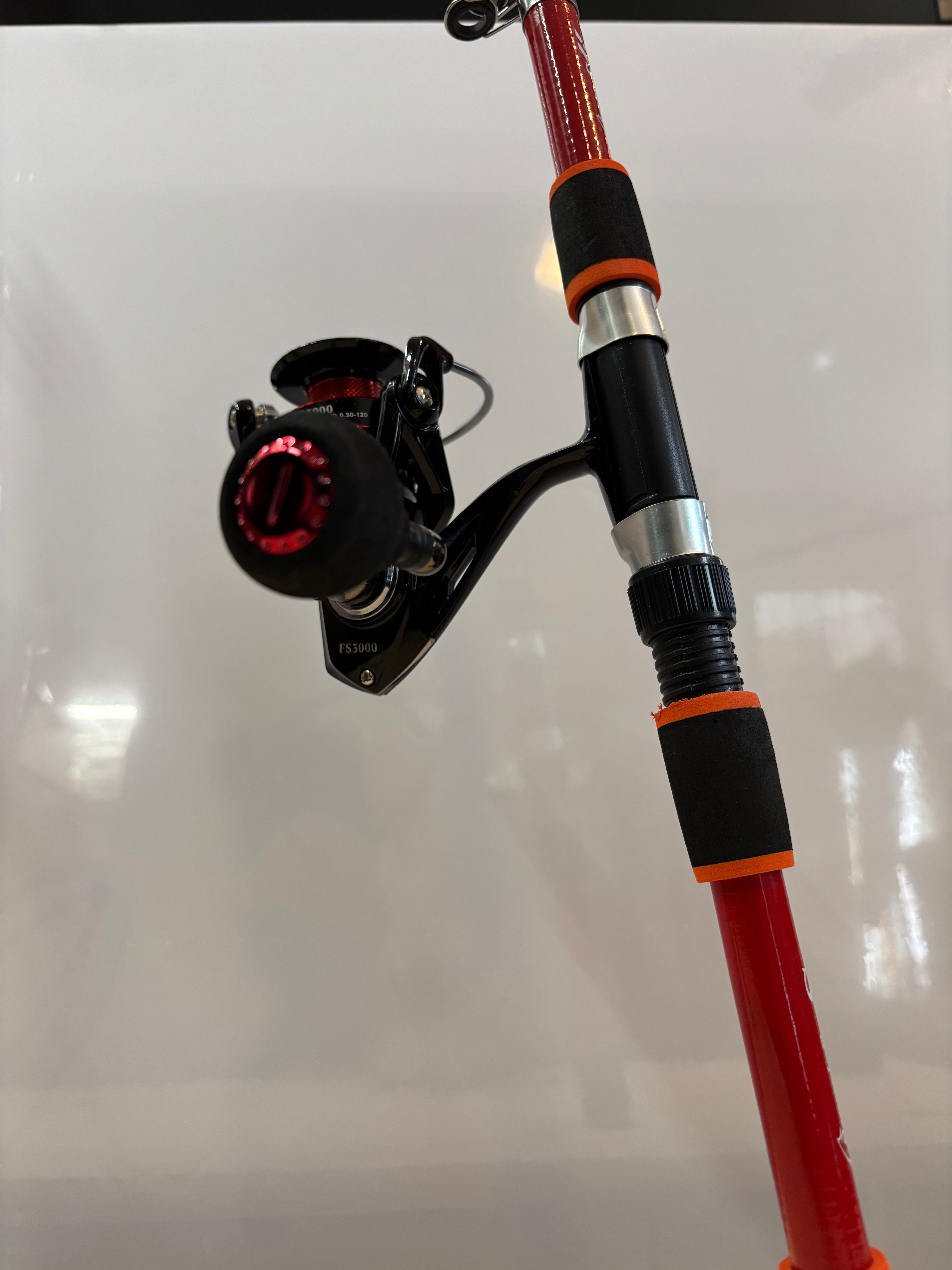Fishing pole set 2 pack  red and black