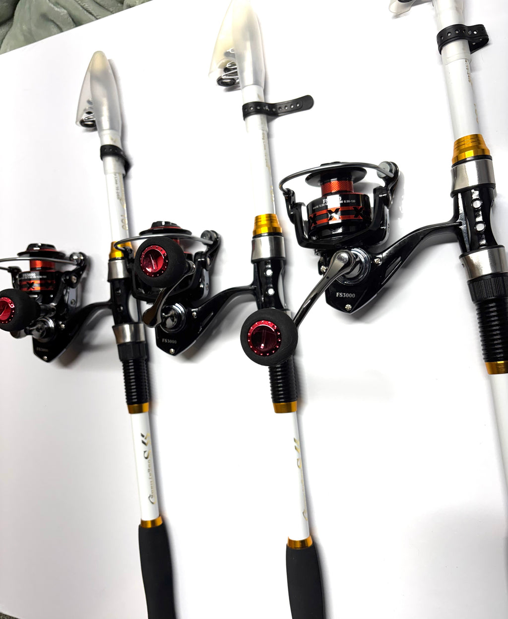 Fishing pole set green 2 pack telescopic