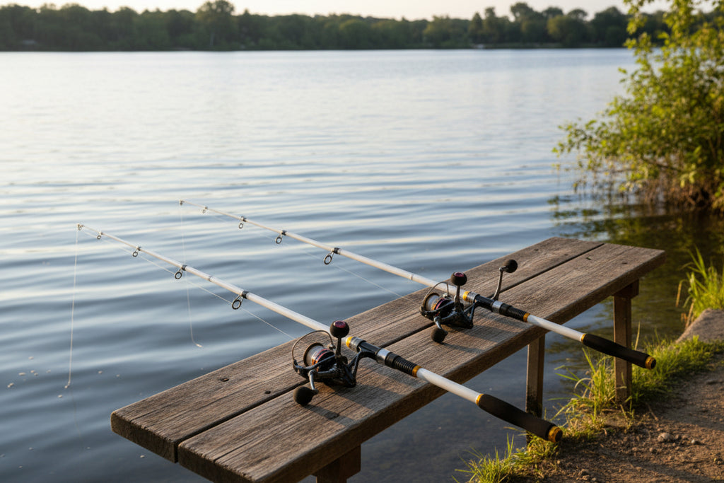 Fishing Pole Set Telescopic 6 Foot white