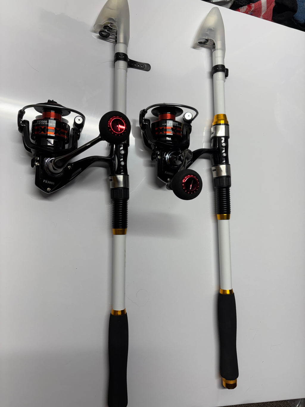 Fishing Pole Set Telescopic 6 Foot white
