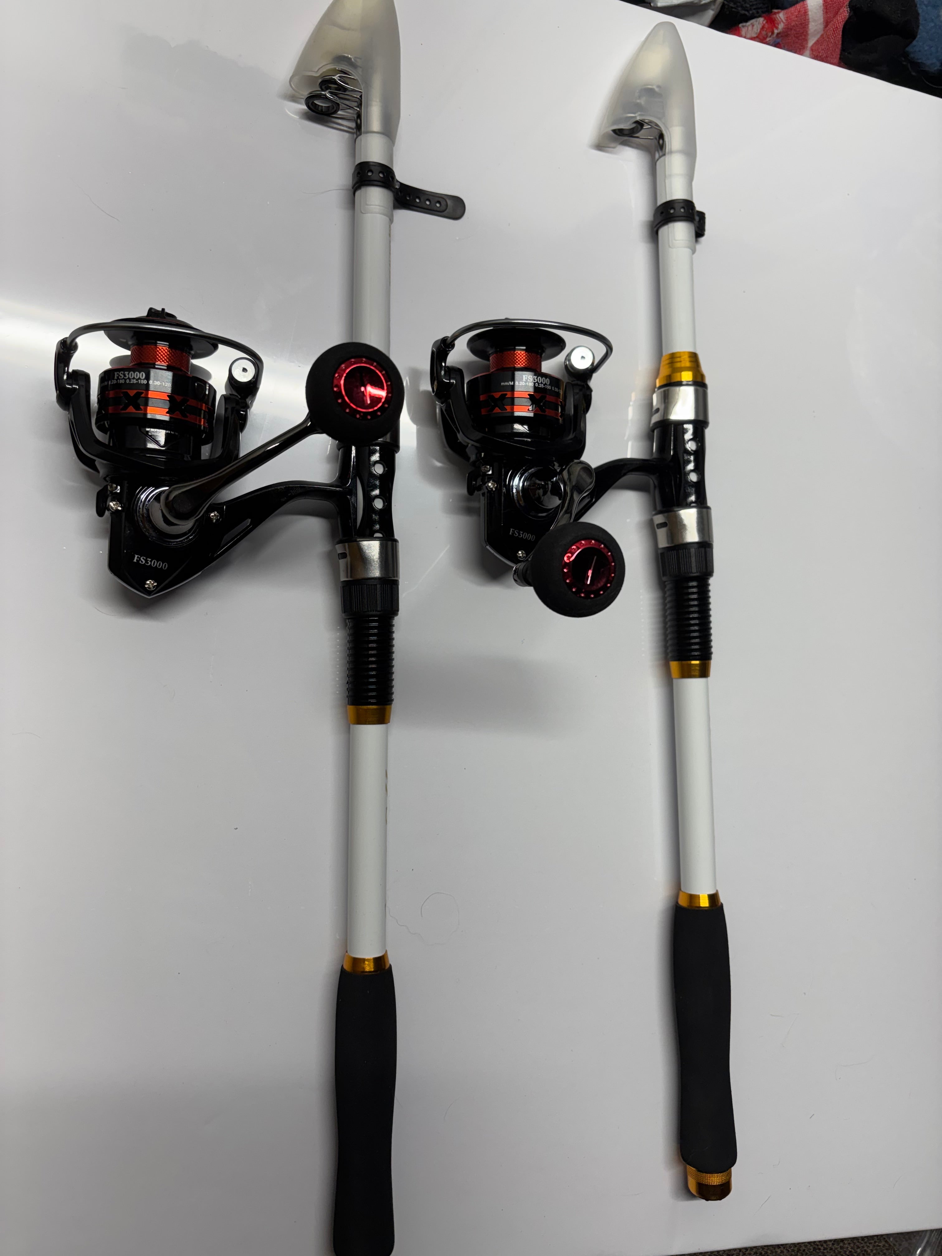 Fishing Pole Set Telescopic 6 Foot white