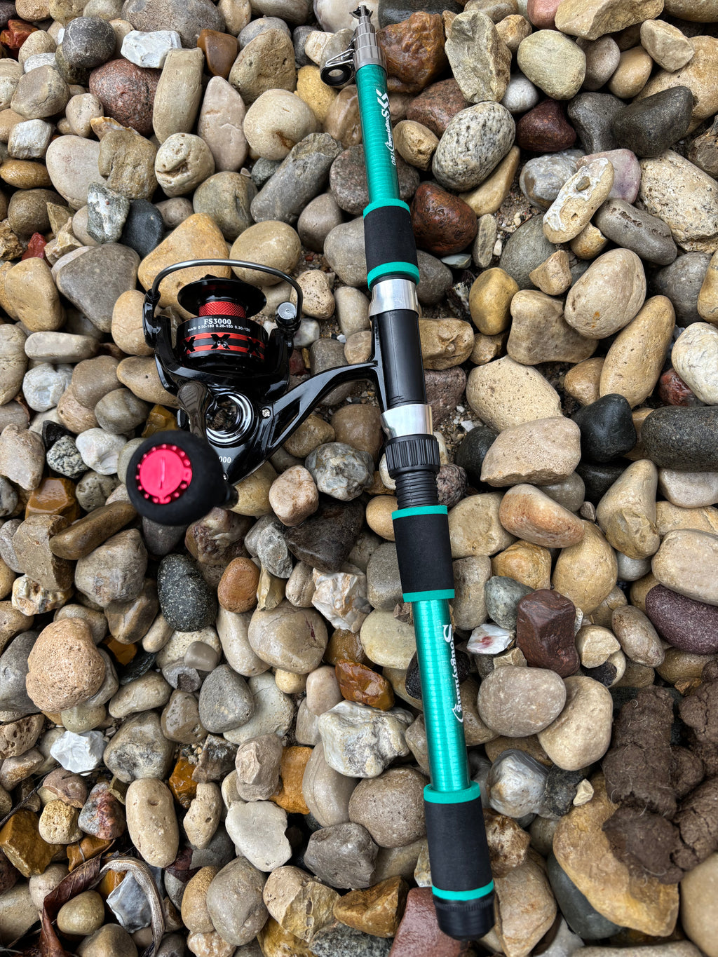 Fishing pole set green poles 2 pack