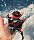 RedCoon cylinder spinning reel ball bearing red black