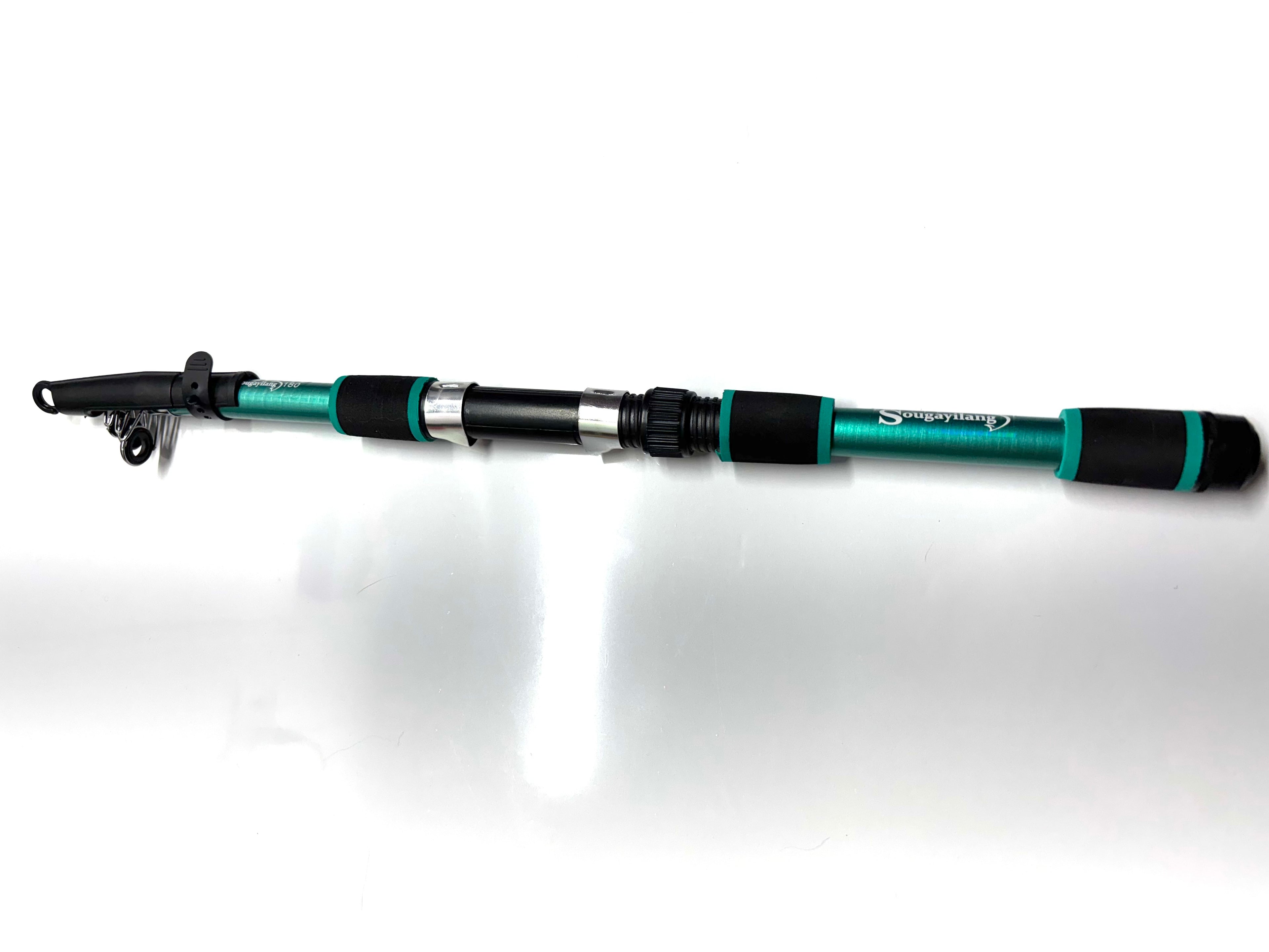 Green fishing pole telescoping easy storage