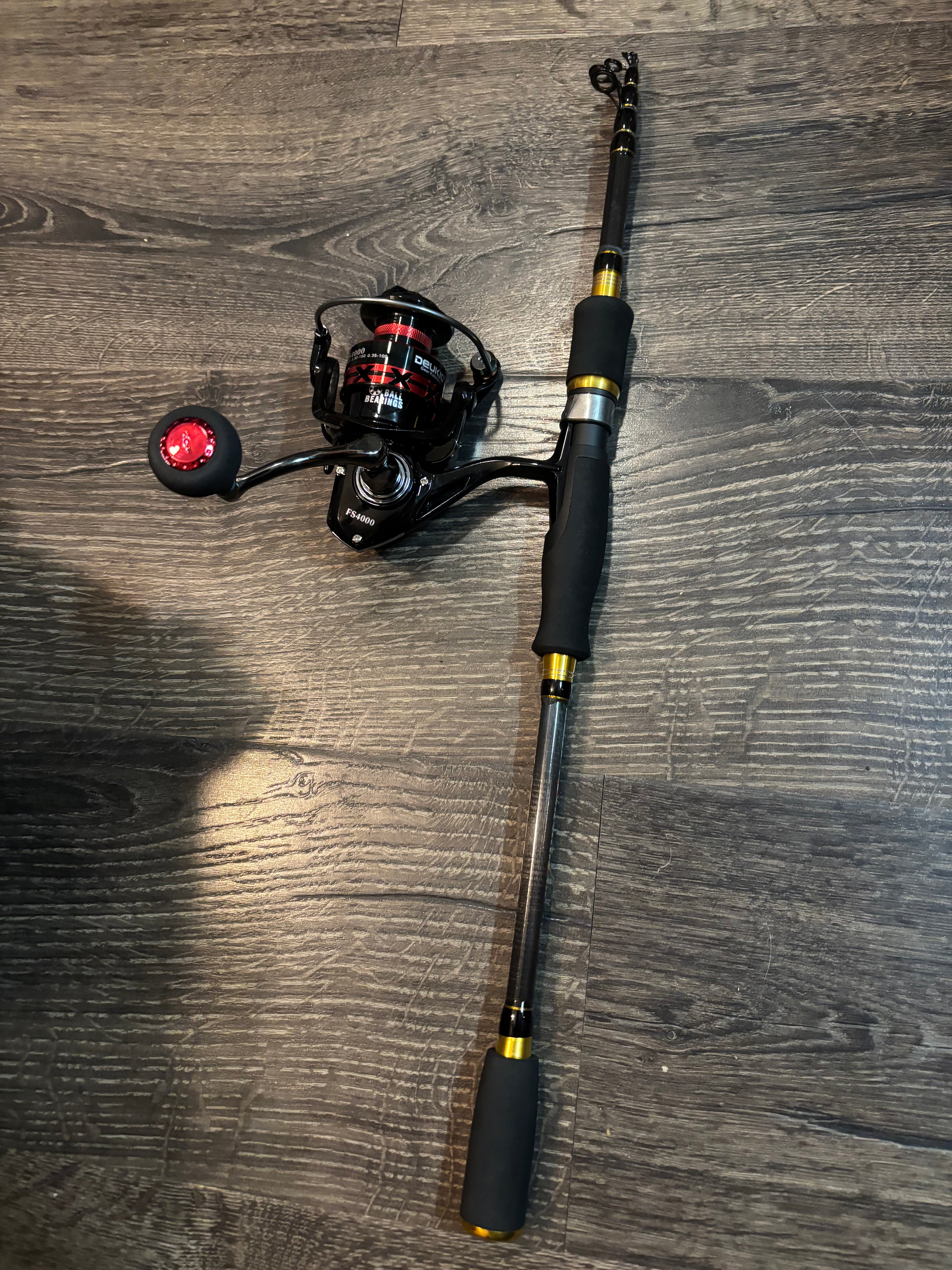 fishing rod and reel set with lures