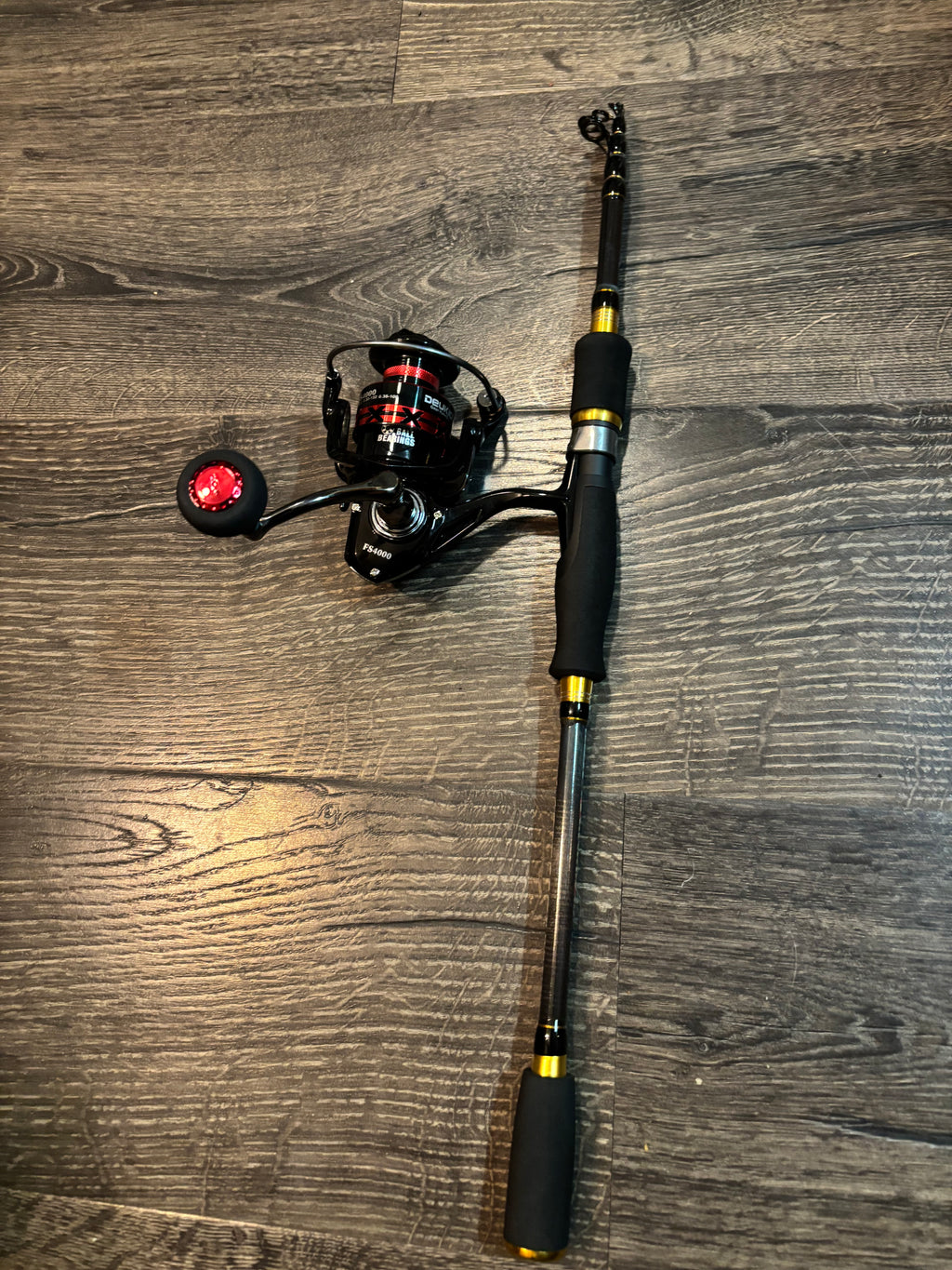 fishing rod and reel set with lures