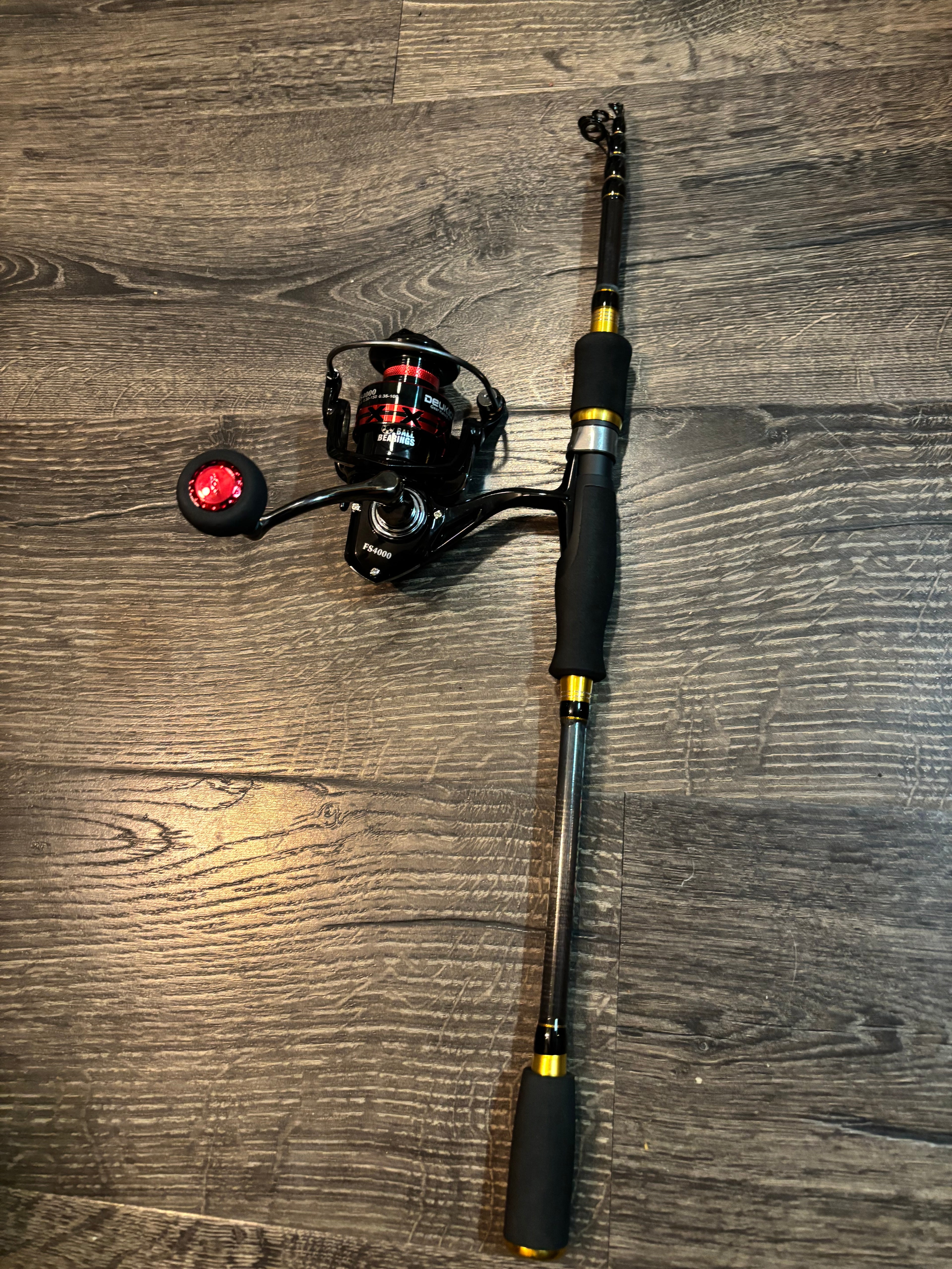 fishing rod and reel set with lures