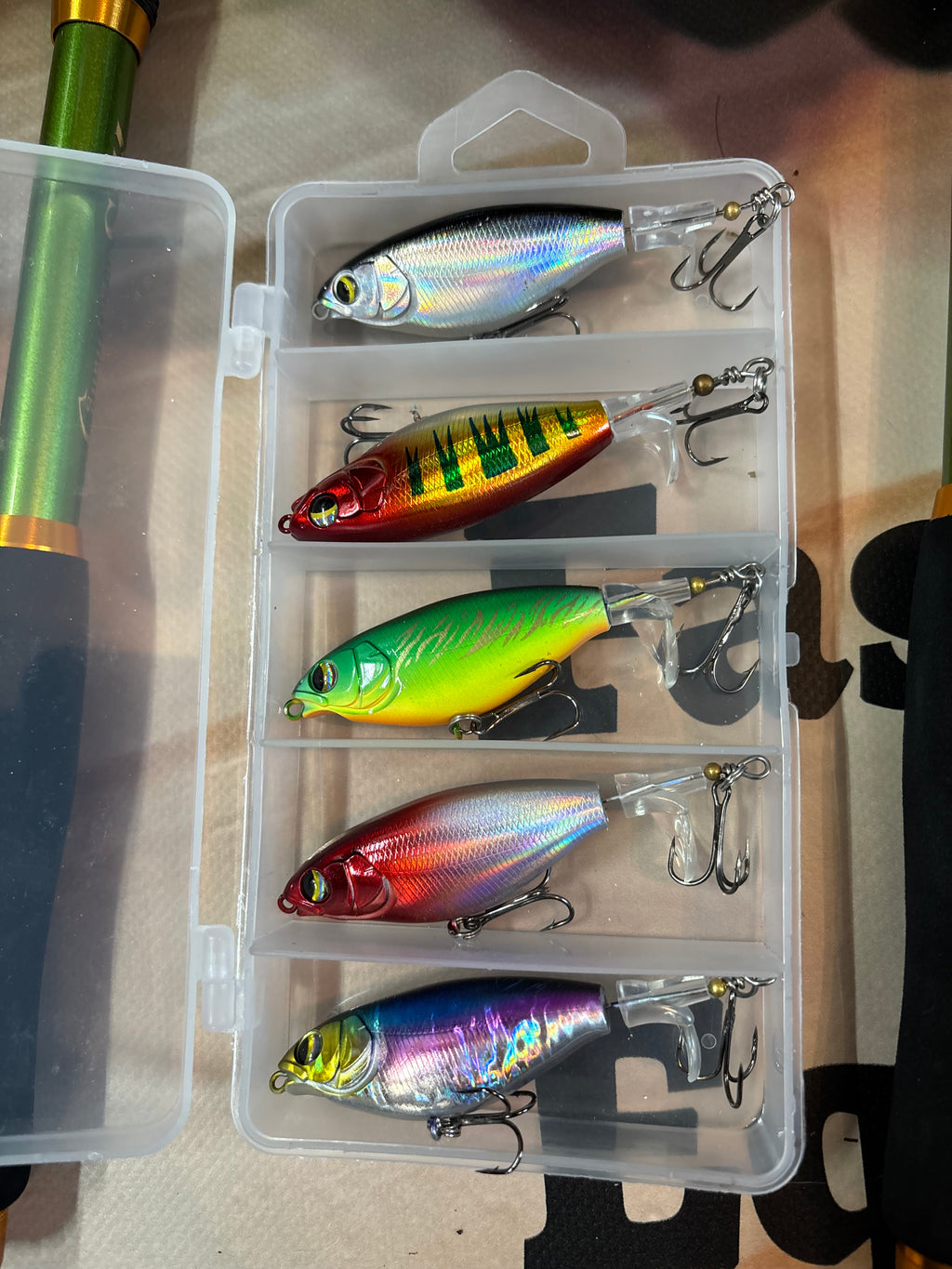 fishing rod and reel set with lures