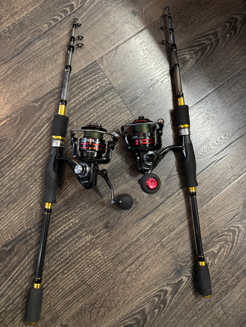 Fishing pole kit 2 pack set with lures