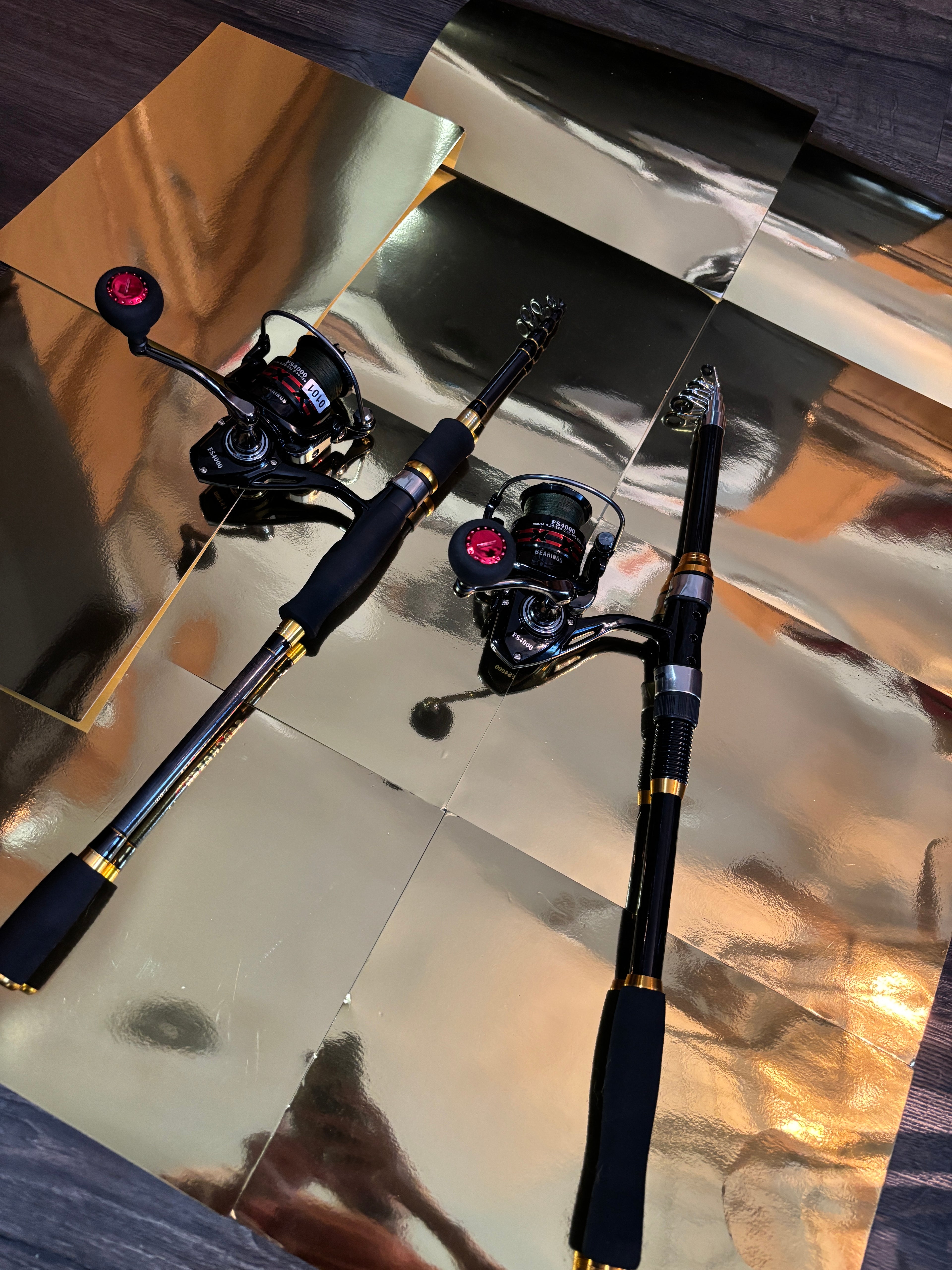 Fishing pole kit 2 pack set with lures